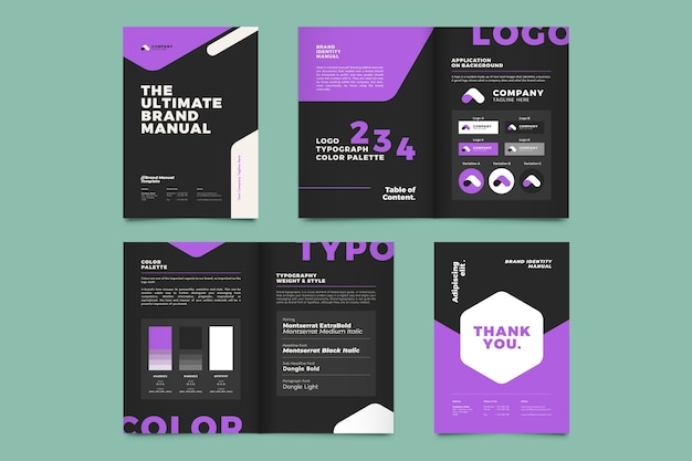 Free Vector gradient brand manual presentation