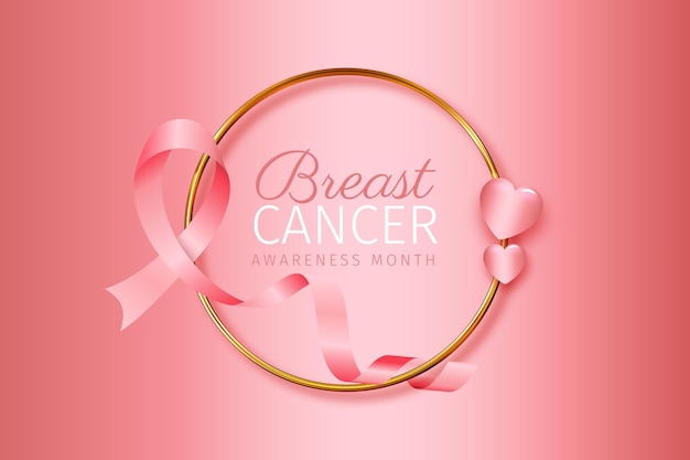 Gradient breast cancer awareness month illustration