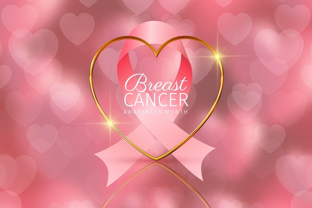 Gradient breast cancer awareness month illustration