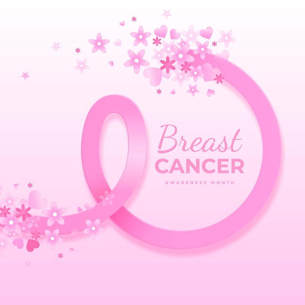 Gradient breast cancer awareness month illustration