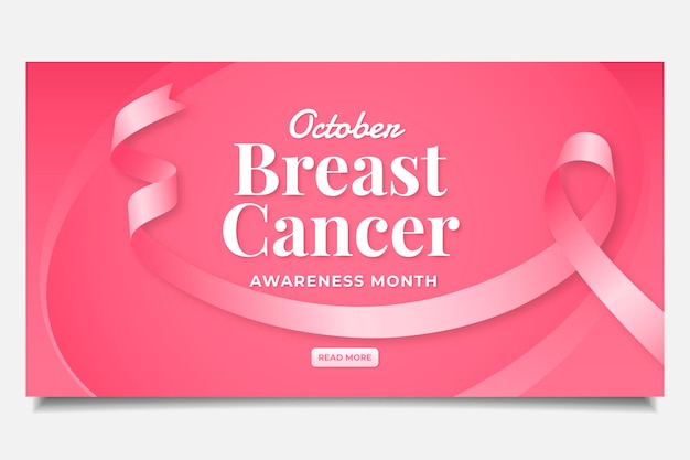 Gradient breast cancer awareness month social media post template