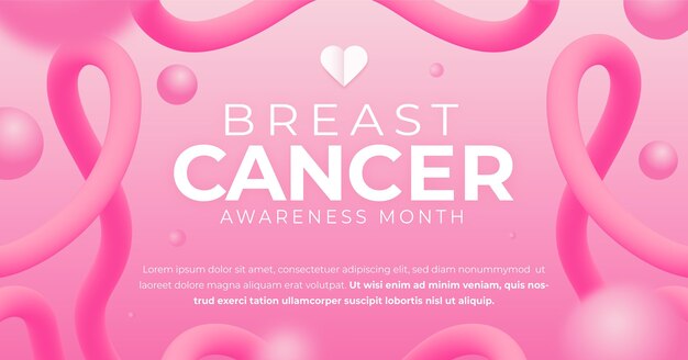 Gradient breast cancer awareness month social media post template