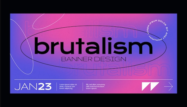 Gradient brutalism horizontal banner template