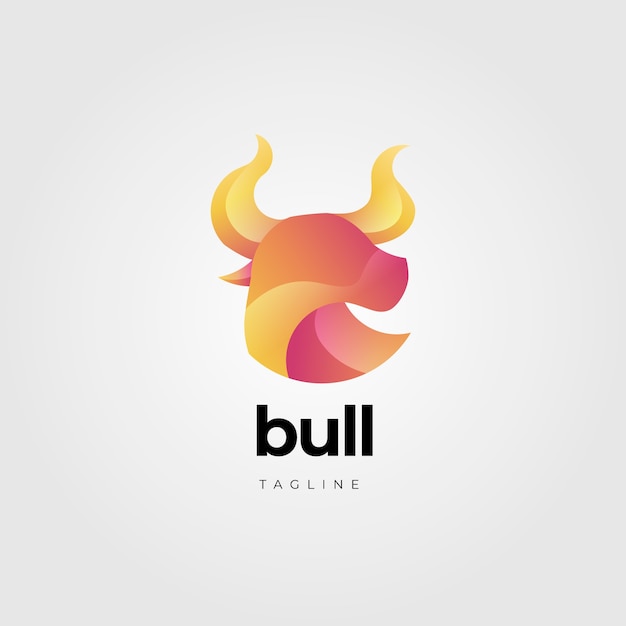 Free vector gradient  bull logo template