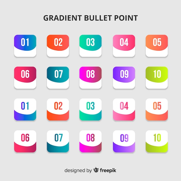 Gradient bullet point collection