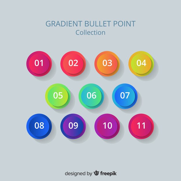 Gradient bullet point collection