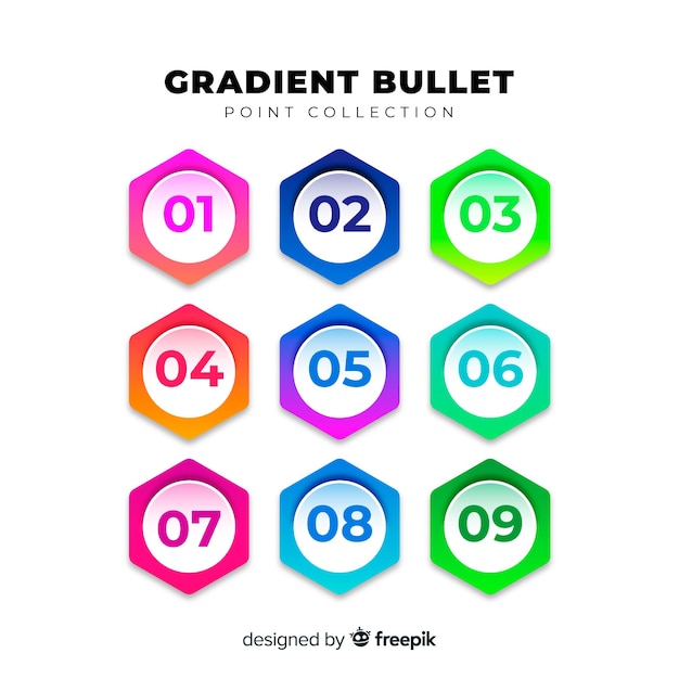 Gradient bullet point collection