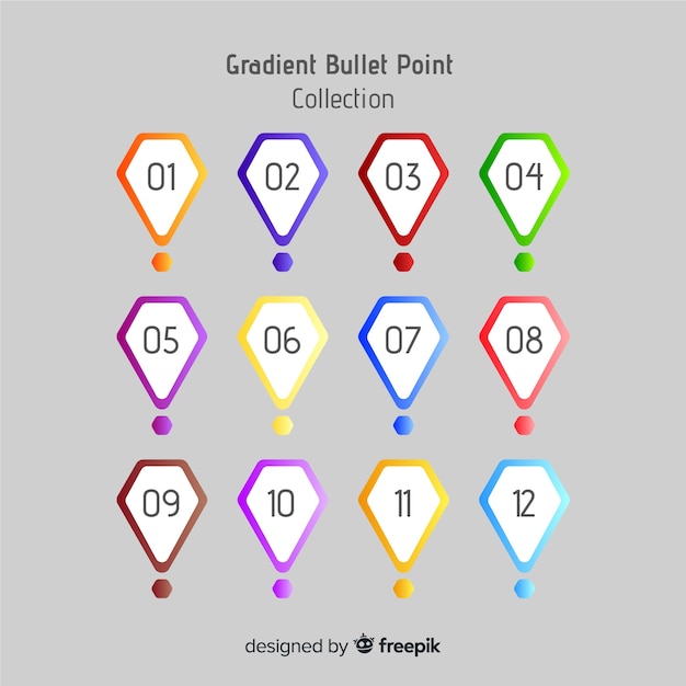 Free Vector gradient bullet point collection