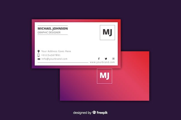 Gradient business card template