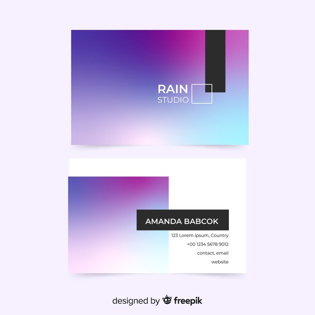 Gradient business card template