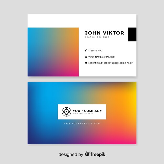 Gradient business card template