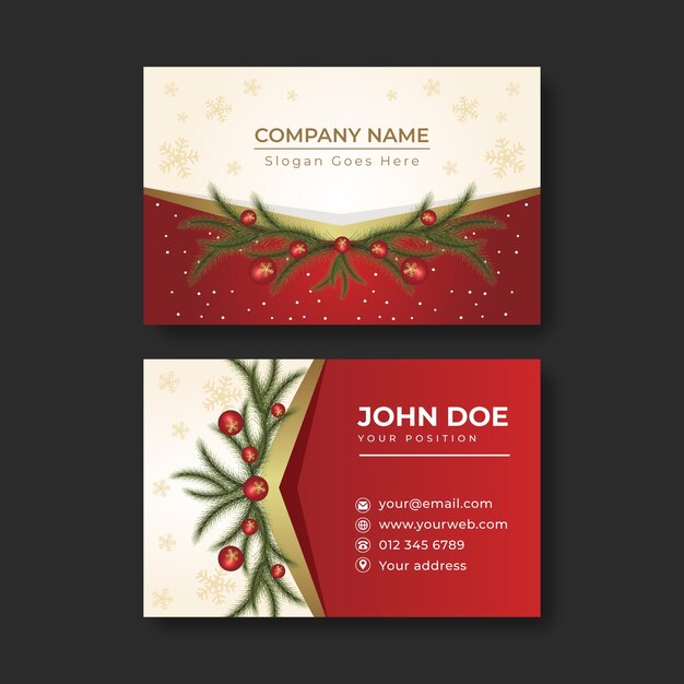 Gradient business christmas cards template