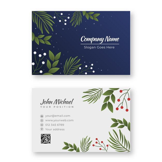 Gradient business christmas cards template