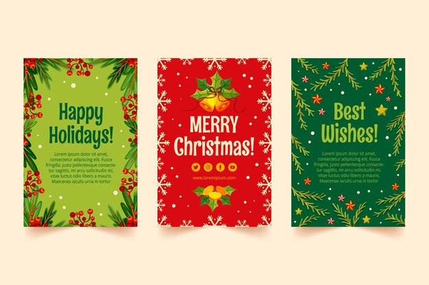 Gradient business christmas cards template