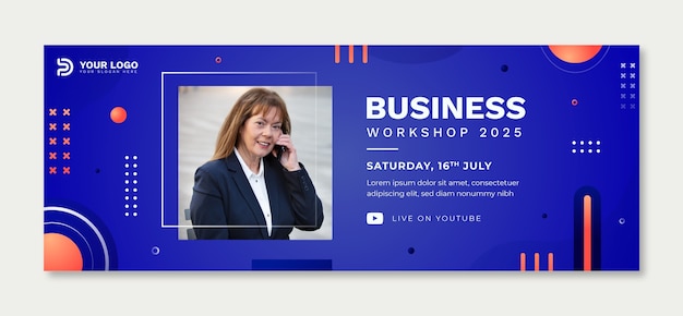 Gradient business  facebook cover design template