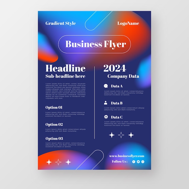 Gradient business flyer design template