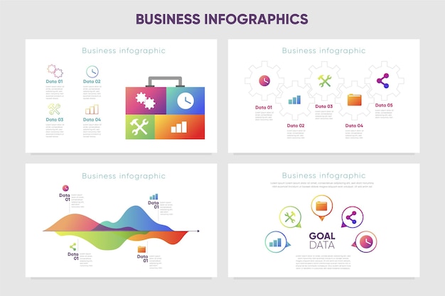 Gradient business infographics