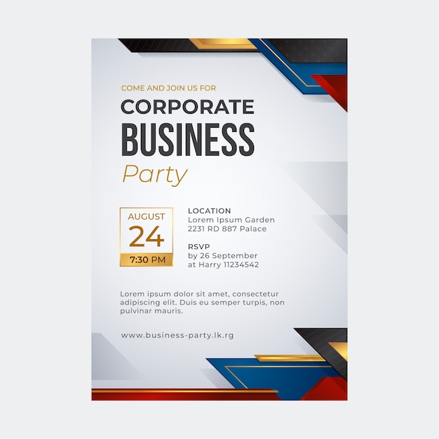 Free vector gradient business party invitation