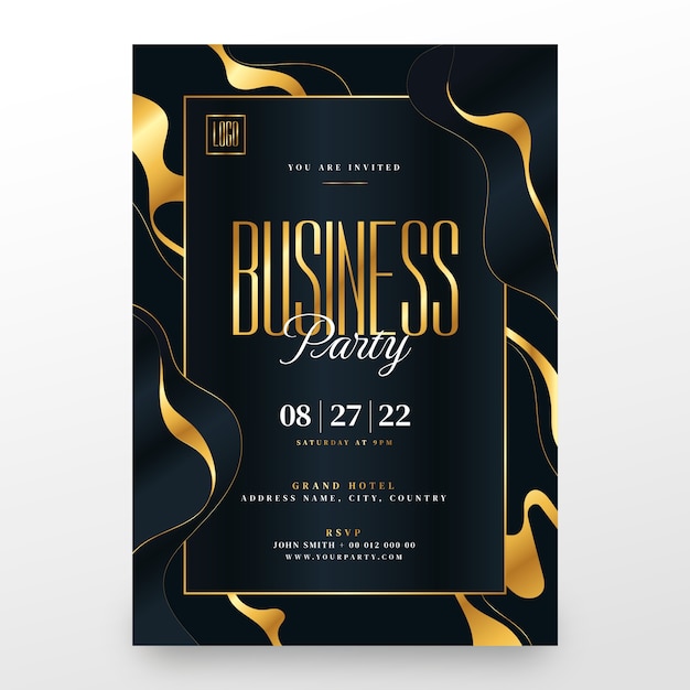 Gradient business party invitation