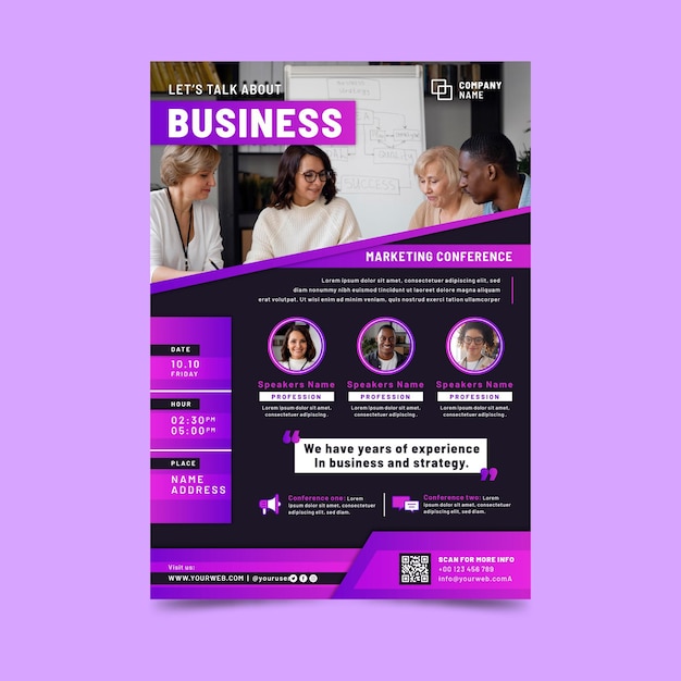 Gradient business poster template