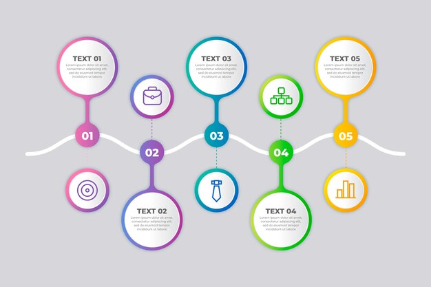 Gradient business timeline infographic