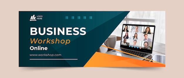 Gradient business workshop facebook cover template