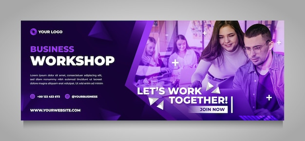 Gradient business workshop facebook cover template