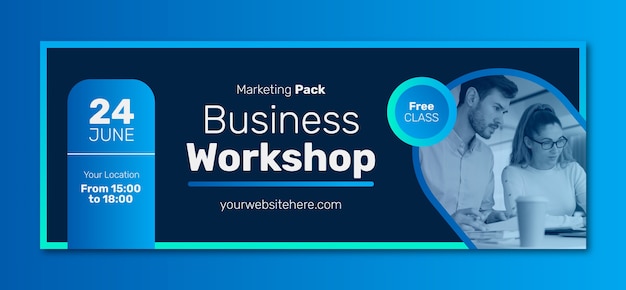 Gradient business workshop facebook cover