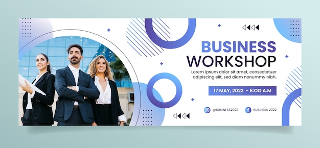 Free Vector gradient business workshop facebook cover