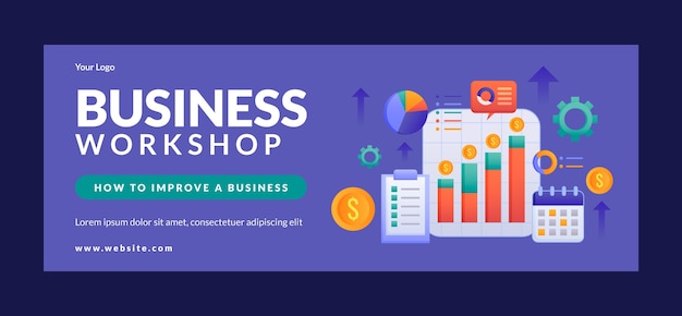 Gradient business workshop facebook cover