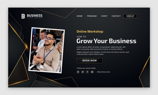 Gradient business workshop landing page