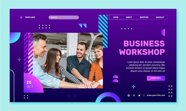 Gradient business workshop landing page