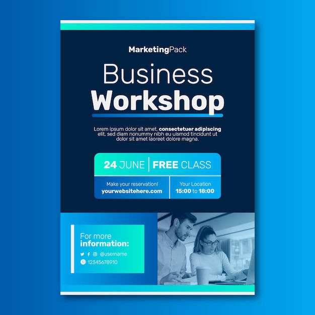 Gradient business workshop poster template