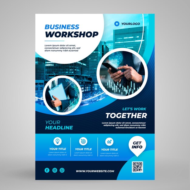 Gradient business workshop poster template