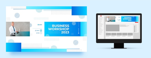 Gradient business workshop youtube channel art