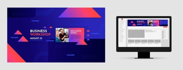 Gradient business workshop youtube channel art