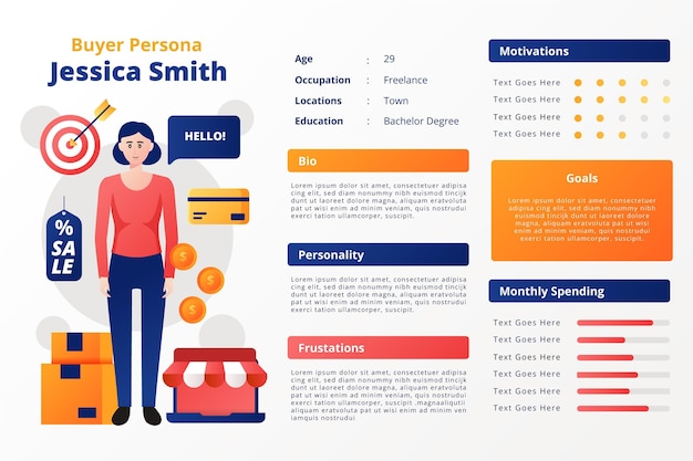 Gradient buyer persona infographics