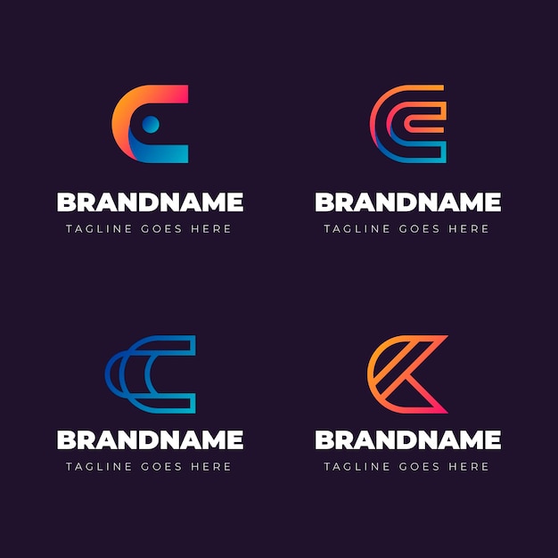 Gradient c logo collection