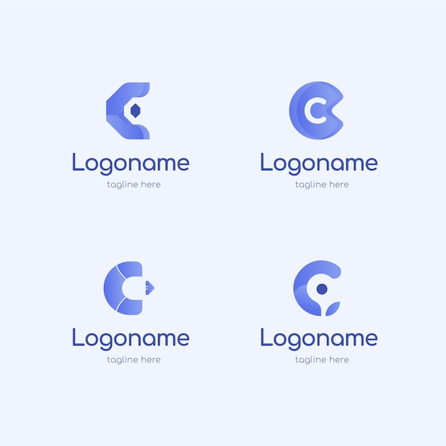 Gradient c logo template collection