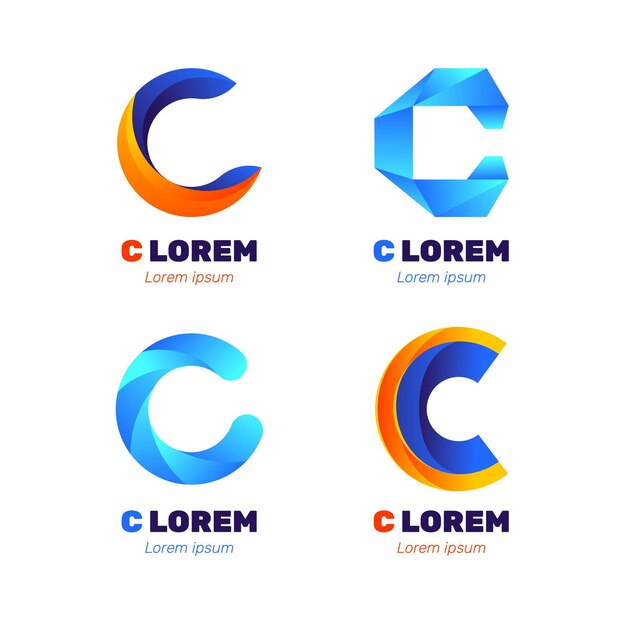 Gradient c logo template collection