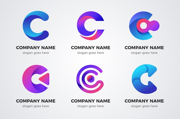 Gradient c logo template collection