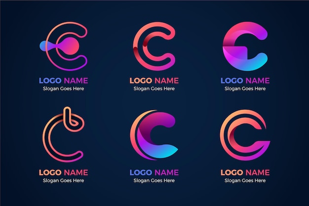 Gradient c logo template collection