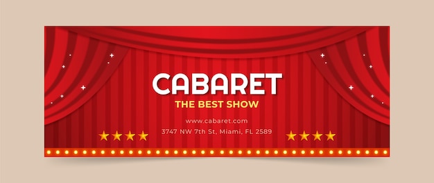 Gradient cabaret facebook cover with lights