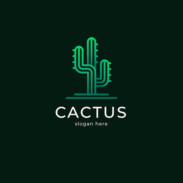 Gradient cactus logo template