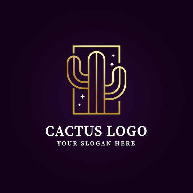 Gradient cactus logo template