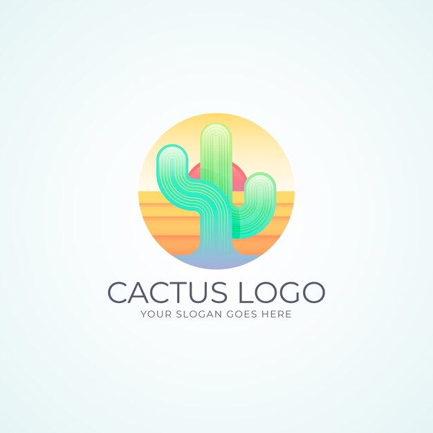 Gradient cactus logo template