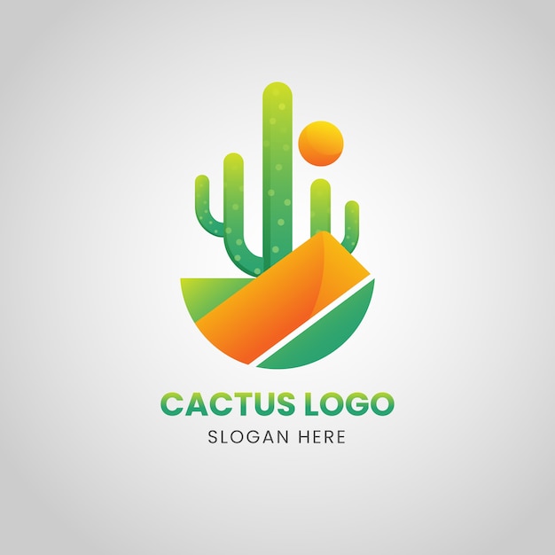 Gradient cactus logo template