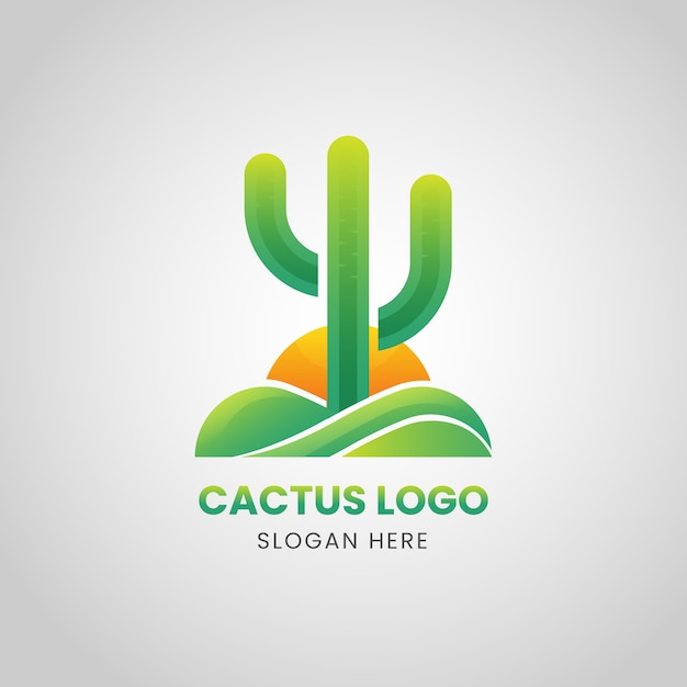 Gradient cactus logo template