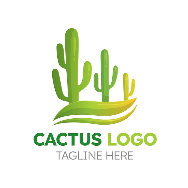 Gradient cactus logo template