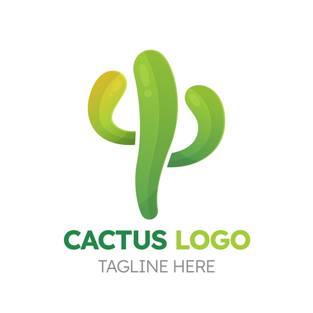 Gradient cactus logo template